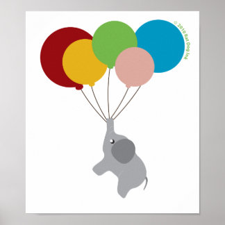 Elefante Bebê com Poster de Balões