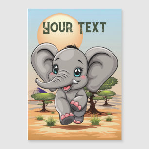 Elefante Bebê Pulando Feliz em Savana Africana