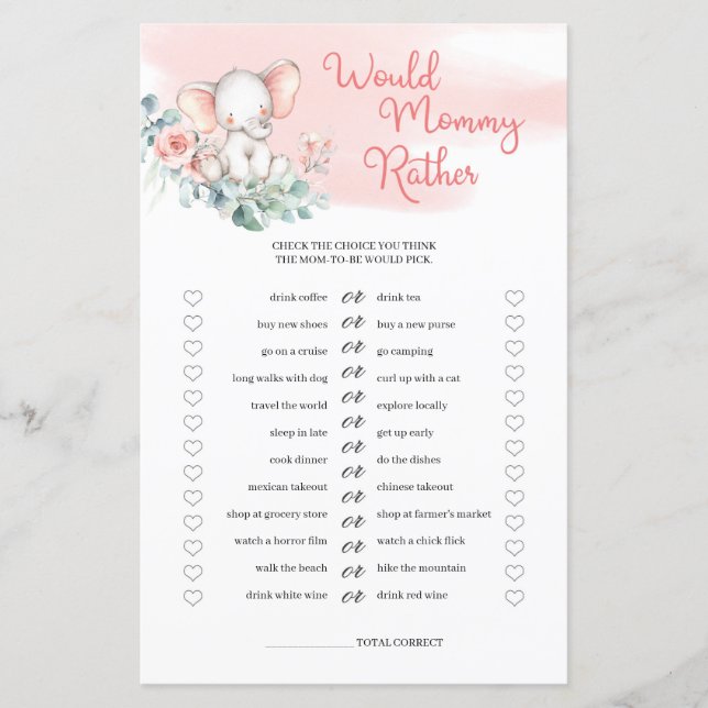 Elefante Bela Garota Bonita Mamãe Preferencialment (Frente)