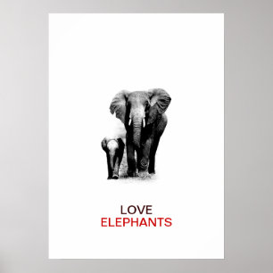 Elefante BW e Poster de Elefante para Bebês