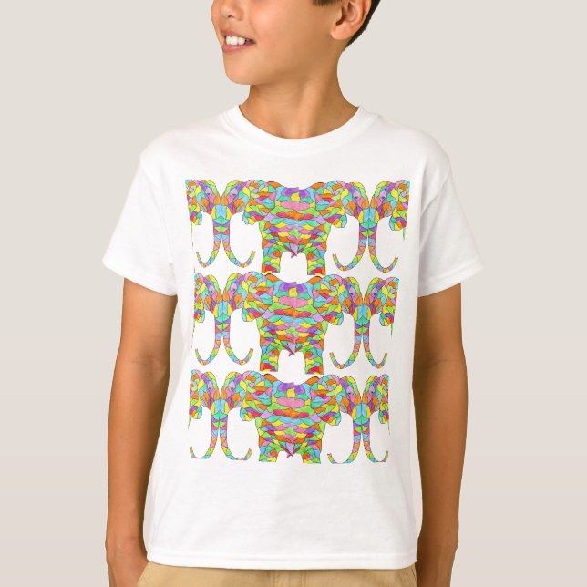 Elefante Colorido de Camisa T (Frente)