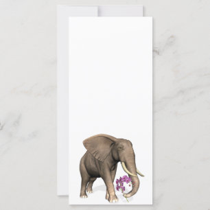 Elefante Com Orquídea Rosa