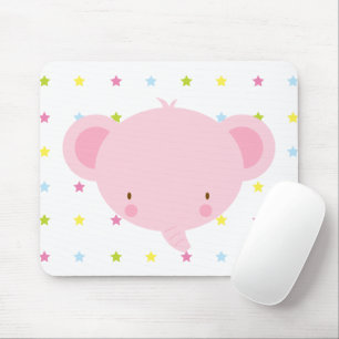 Elefante cor-de-rosa Mousepad dos desenhos
