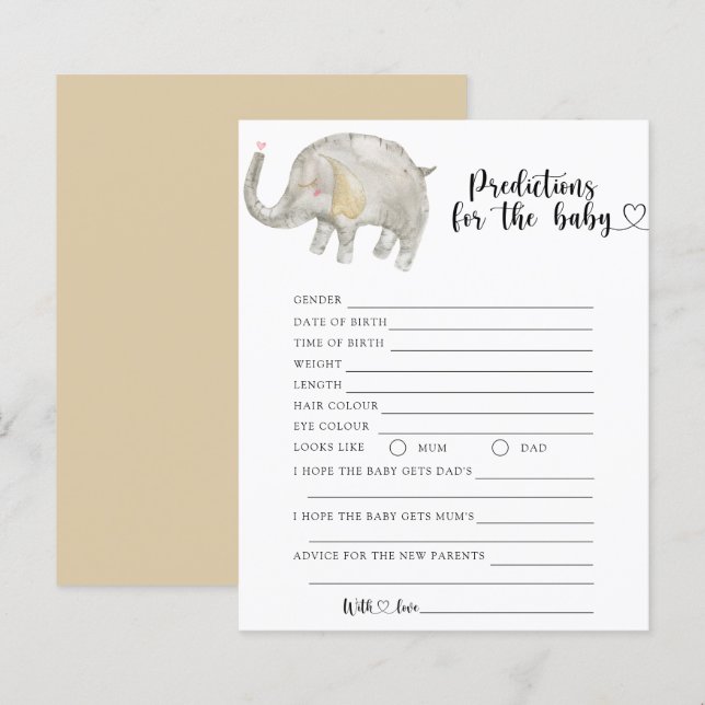 Elefante de Balão - previsões e conselhos para beb (Frente/Verso)