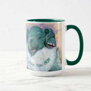 Elefante De Bebê Na Caneca De Ovo - Eu Amo Você Ma