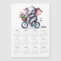 Elefante de Cuta Anexando um Calendário de Íman de