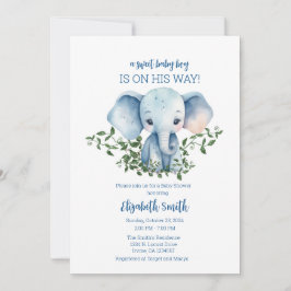 Elefante de Modelo de Convite para Chá de fraldas