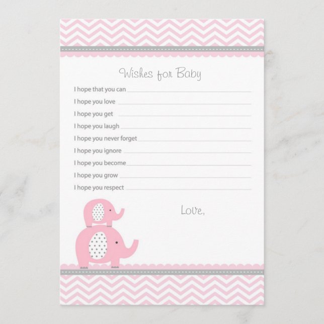 Elefante deseja placas de conselho para bebês (Frente)