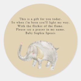 Elefante do balão de aquarela - Etiqueta de velas