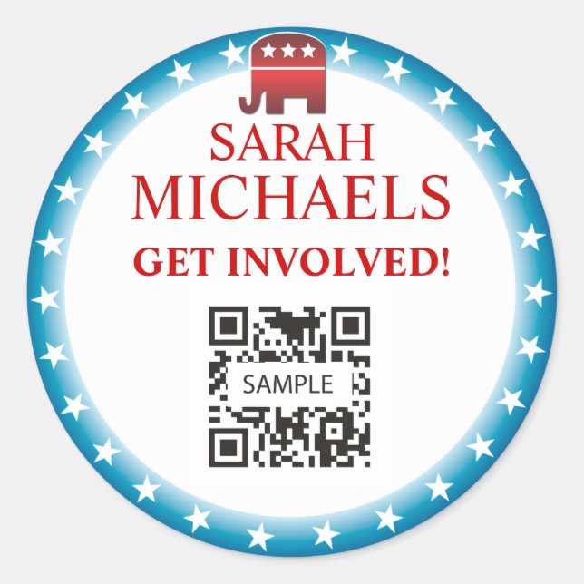 Elefante do republicano do modelo da etiqueta (Frente)