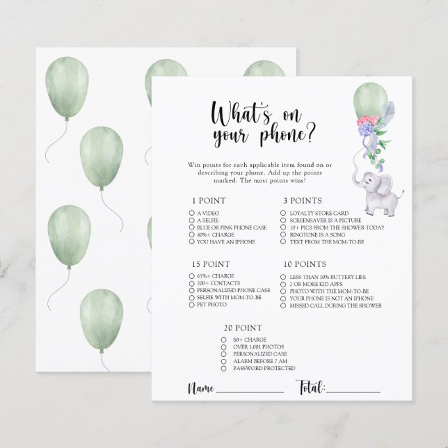 Elefante e Balão - O que há no seu jogo telefônico (Frente/Verso)