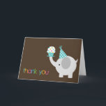 Elefante e obrigado do cupcake você cartões<br><div class="desc">Arte pelo estúdio do cacau</div>