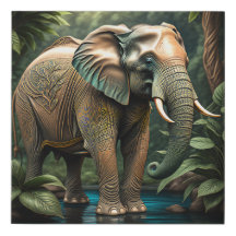 Elefante em relevo