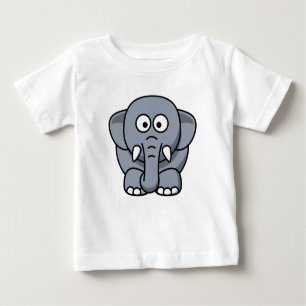 Elefante engraçado bonito - t-shirt cinzento
