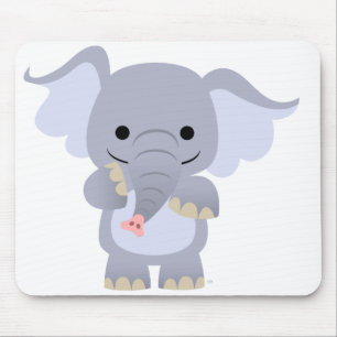 Elefante feliz Mousepad dos desenhos animados