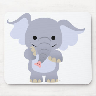 Elefante feliz Mousepad dos desenhos animados