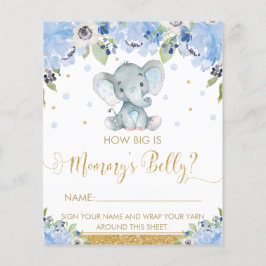 Elefante Floral Azul Quão Grande é a Barriga da Ma