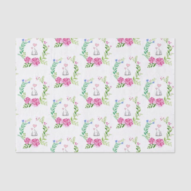 Elefante Floral De Papel Tecido (Frente )