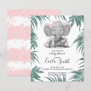 Elefante giro com folhas para chá de fraldas