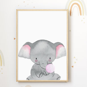 Elefante Goma de mascar Poster para Kids sala Impr