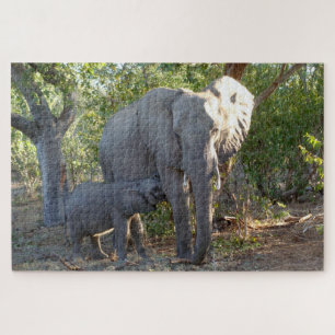 Elefante Mãe e Bebê 20 x 30 Quebra-cabeça
