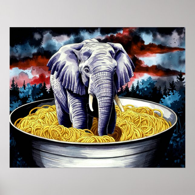 Elefante na Arte de Muro de Poster de Espaghetti (Frente)