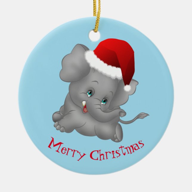 Elefante para Papais noeis de enfeites de natal (Frente)