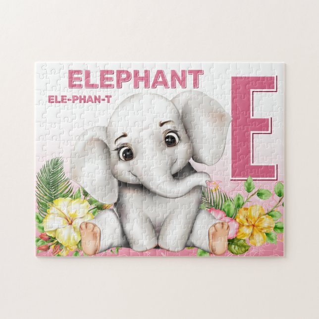 Elefante Safari Alphabet Kids Jigsee Quebra-cabeça (Horizontal)