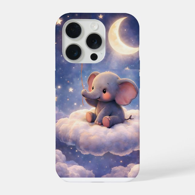 Elefante sonhador e iPhone 15 Pro Slim lua (Verso)