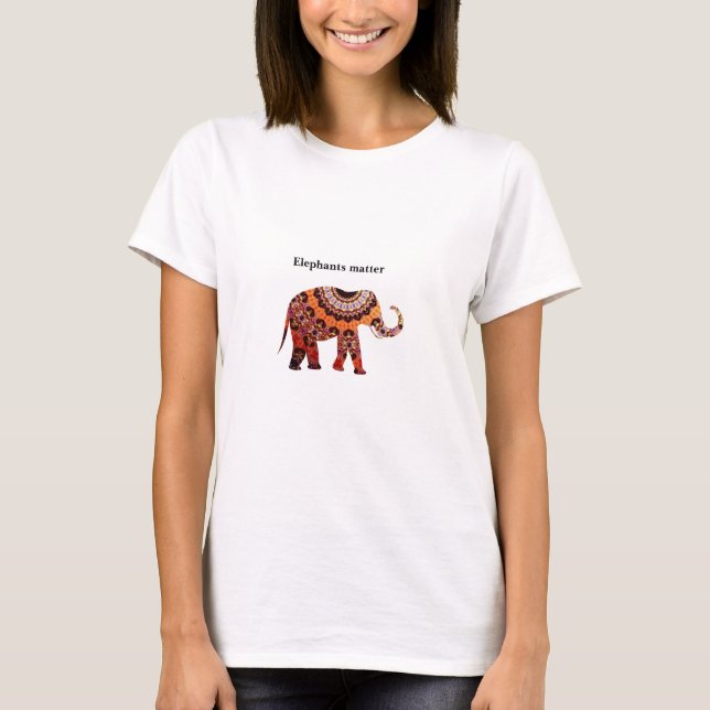 Elefante Tribal Boêmia Importa Camiseta (Frente)