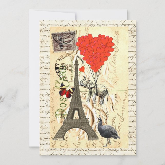 Elefante venenoso e balões vermelhos do coração (Frente)