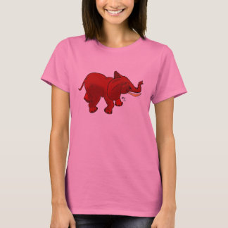 Elefante vermelho na camisa das senhoras