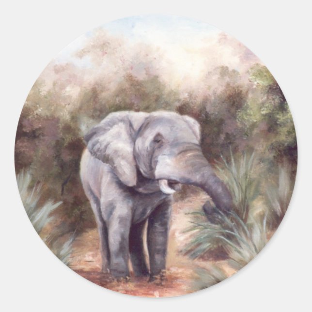 Elefante VINDO ATRAVÉS DO Adesivo (Frente)