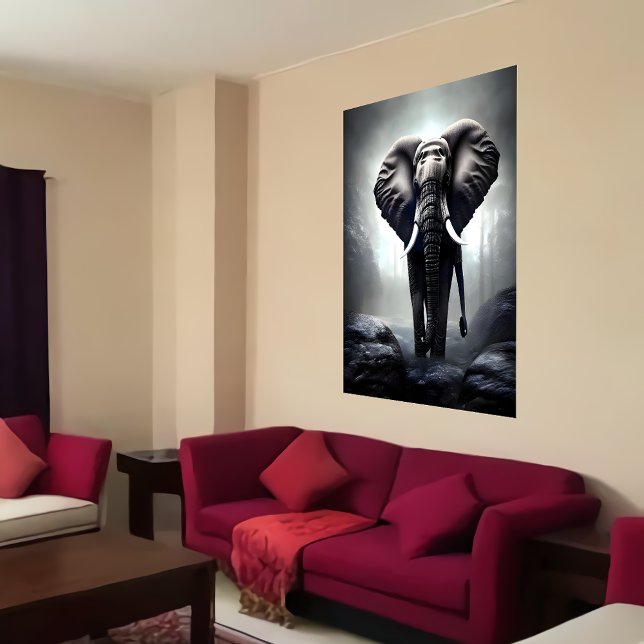 Elefante Walking | AI Art Poster (Criador carregado)