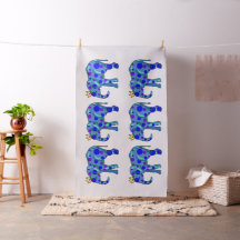 Elefantes com Bolinhas e Tecido Rico