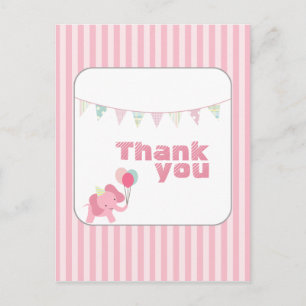 Elefantes cor-de-rosa obrigado seu cartão postal