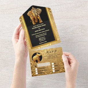 Elefantes de casamento indianos luxuosos e negros