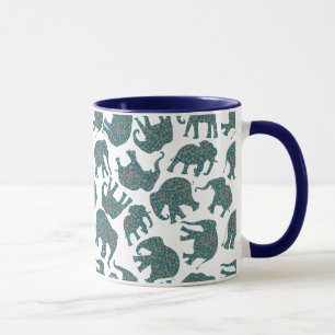 Elefantes Ditzy Paisley personalizados na caneca b