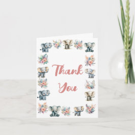 Elefantes e Cartões de agradecimentos de Flores Se