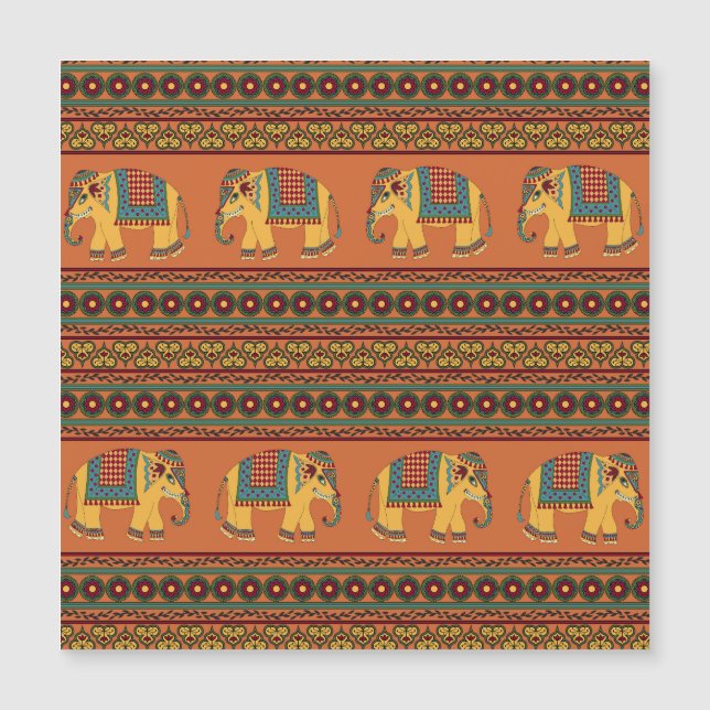 Elefantes Indianos, Laranja Tradicional Sem Costur (Frente)