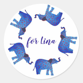Elefantes, nome personalizado, adesivo