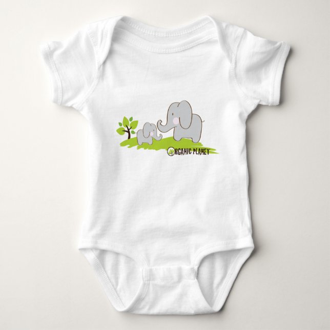 Elefantes Planetas Orgânicos T-Shirts Kids (Frente)