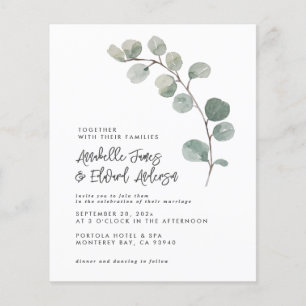 Elegan Wedding eucalyptus, convite chic