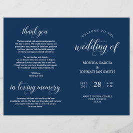 Elegance Classy Wedding Ceremony dobrável programa