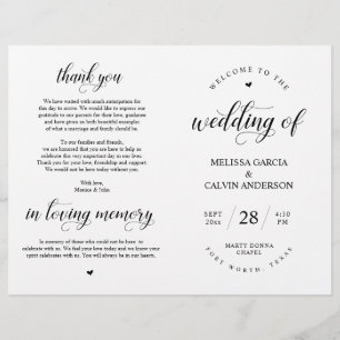 Elegance Classy Wedding Ceremony Foldable Program