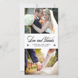 Elegance Collage Wedding Obrigado Cartão com fotos