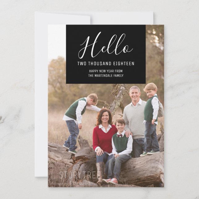 Elegance esquadrou o Cartão com fotos de Ano Novo  (Frente)