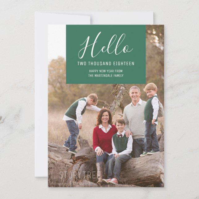 Elegance esquadrou o Cartão com fotos de Ano Novo  (Frente)