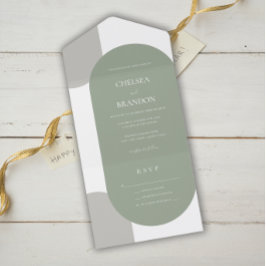 Elegance Simple Bohemian Arches Sage Green Wedding