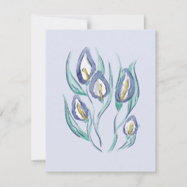 Elegância Abstrata: Lírios-de-callas Roxos em Aqua